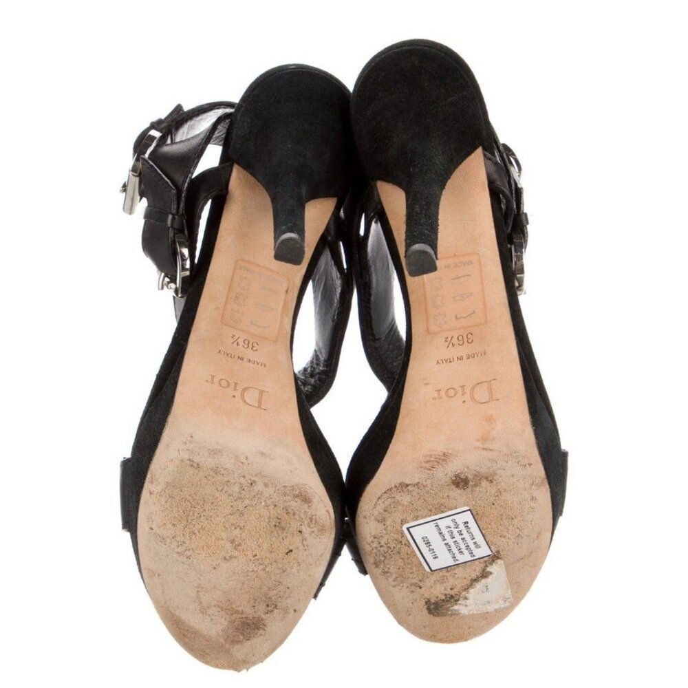 Christian Dior Authentic Solid Black Leather Heel… - image 5